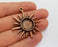 Sun Charms Blank Bezel Resin Bezel Mosaic Mountings Antique Copper Plated Charms (47x40mm)( 16 mm Bezel Inner Size)  G19737