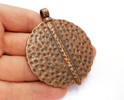 Hammered Copper Pendant Antique Copper Plated Pendant (74x60mm)  G19738