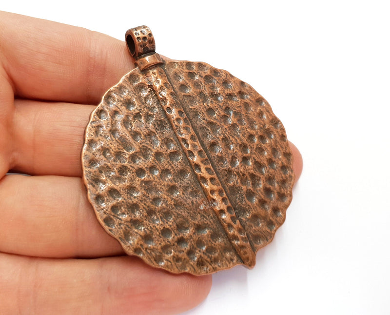 Hammered Copper Pendant Antique Copper Plated Pendant (74x60mm)  G19738