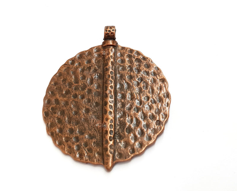 Hammered Copper Pendant Antique Copper Plated Pendant (74x60mm)  G19738