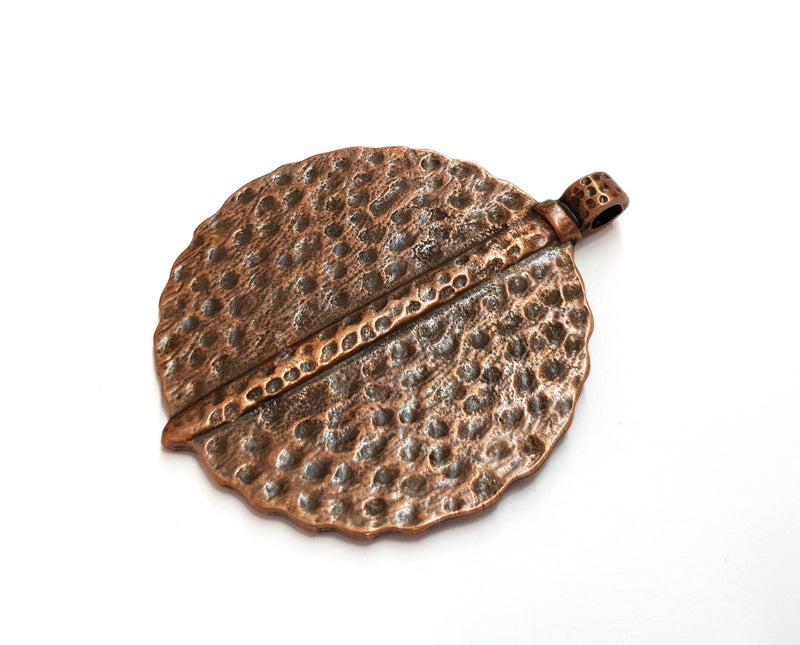 Hammered Copper Pendant Antique Copper Plated Pendant (74x60mm)  G19738