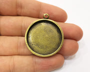 Pendant Blank Antique Bronze Base inlay Blank Resin Bezel Mosaic Mountings Antique Bronze Plated Pendant (30 mm blank )  G19344