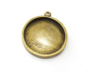 Pendant Blank Antique Bronze Base inlay Blank Resin Bezel Mosaic Mountings Antique Bronze Plated Pendant (30 mm blank )  G19344
