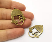 4 Antique Bronze Charm Antique Bronze Plated Charm (32x25mm) G19349