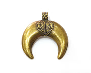 2 Crescent Pendant Antique Bronze Plated Pendant (43x39mm)  G19350
