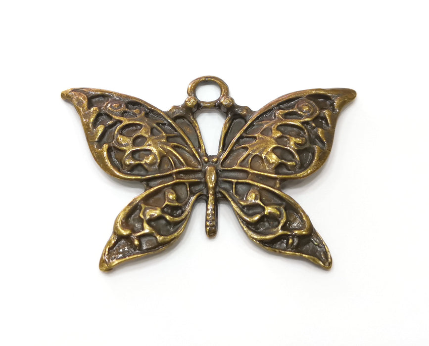 Butterfly Pendant Antique Bronze Plated Pendant (57x37mm) G19351