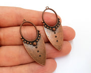 2 Copper Charms Antique Copper Plated Charms (51x21mm)  G19740