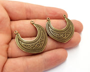 2 Antique Bronze Charms Connector Antique Bronze Plated Charms (32x32mm)  G19746
