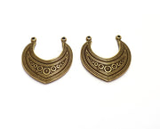 2 Antique Bronze Charms Connector Antique Bronze Plated Charms (32x32mm)  G19746