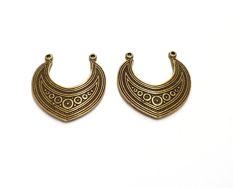 2 Antique Bronze Charms Connector Antique Bronze Plated Charms (32x32mm)  G19746