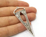 2 Silver Charms Antique Silver Plated Charms (65x25mm)  G19367