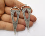 2 Silver Charms Antique Silver Plated Charms (65x25mm)  G19367