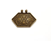2 Antique Bronze Charms Connector Antique Bronze Plated Charms (40x30mm)  G19754