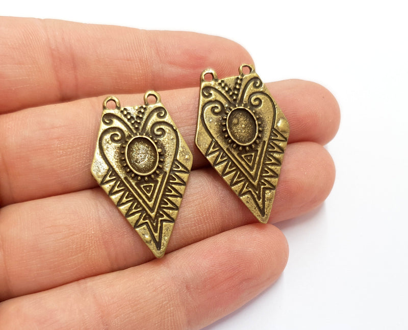 2 Antique Bronze Charms Connector Antique Bronze Plated Charms (36x21mm)  G19755