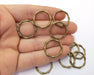 10 Bone Shape Circle Charm Connector Antique Bronze Plated Charms  (21 mm)  G19758