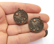 4 Astronaut Charms Antique Copper Plated Charms (28x24mm) G19759