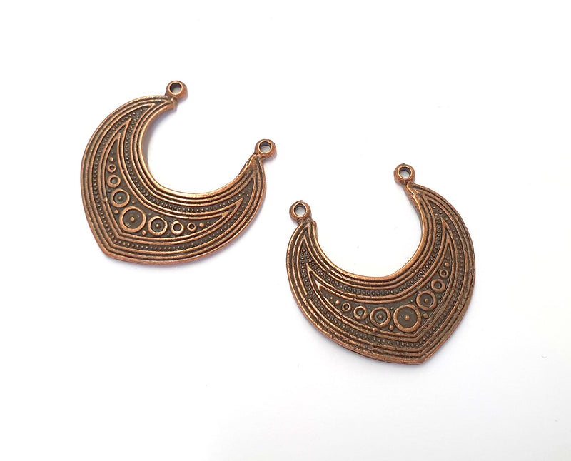 2 Copper Charms Connector Antique Copper Plated Charms (32x32mm)  G19760