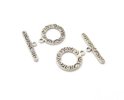 Toggle Clasps 5 sets Antique Silver Plated Toggle Clasp Findings 19x15mm+23x6mm  G19377