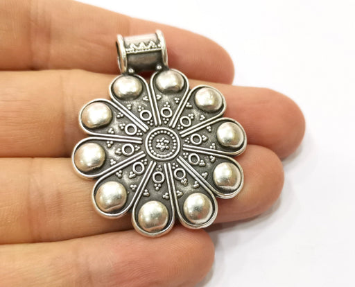 Silver Pendant Antique Silver Plated Pendant (46x38mm)  G19381