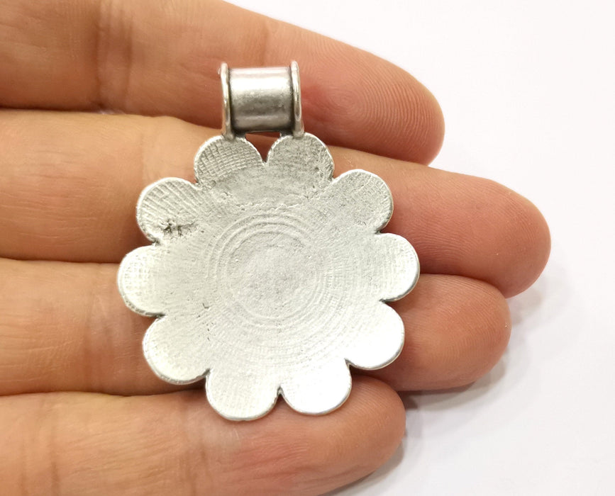 Silver Pendant Antique Silver Plated Pendant (46x38mm)  G19381