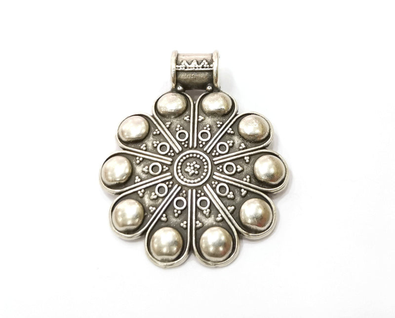 Silver Pendant Antique Silver Plated Pendant (46x38mm)  G19381