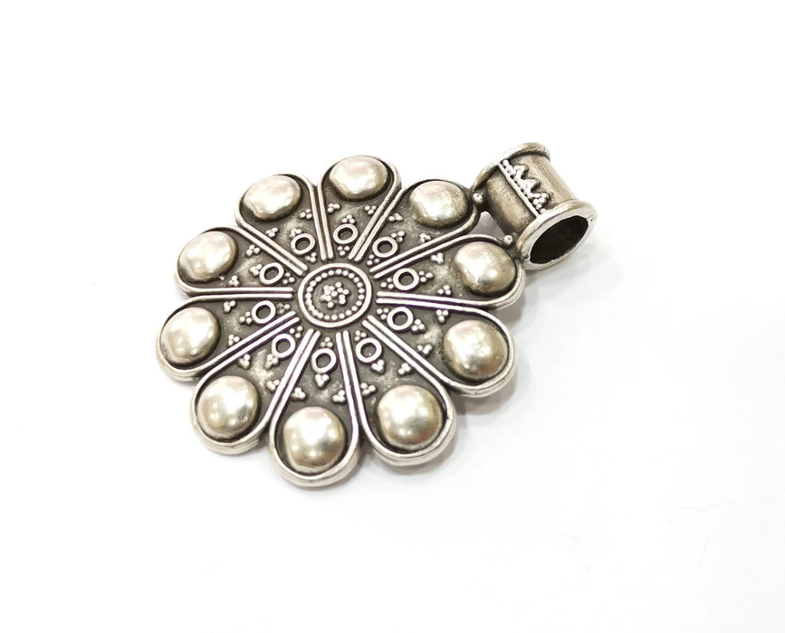 Silver Pendant Antique Silver Plated Pendant (46x38mm)  G19381