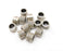 10 Silver Rondelle Beads Antique Silver Plated Beads (10mm)  G19383