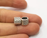 10 Silver Rondelle Beads Antique Silver Plated Beads (10mm)  G19383