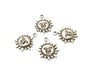 8 Sun Charms Antique Silver Plated Charms (22x18mm)  G19387