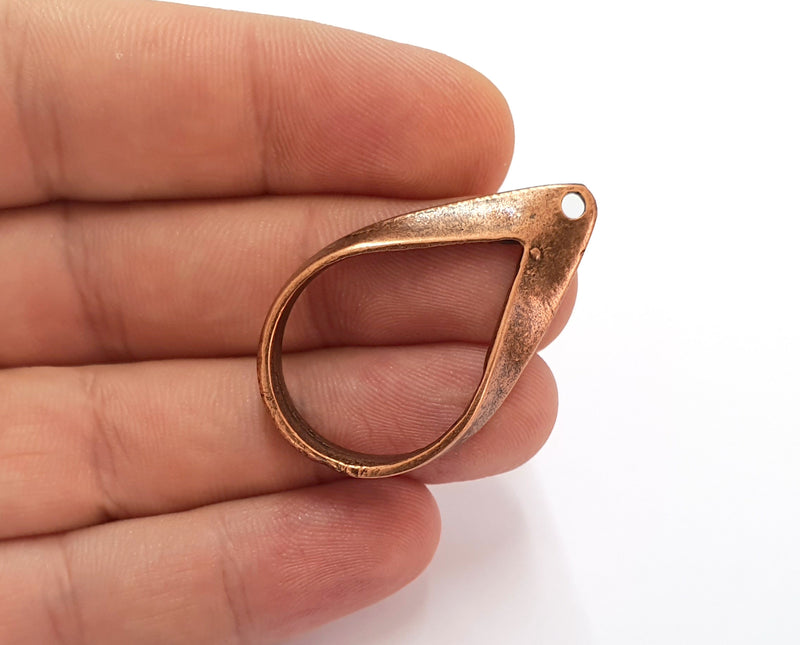 2 Copper Charms Antique Copper Plated Charms (40x25mm) G19790
