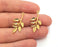 5 Leaf Charms Shiny Gold Plated Charms (30x15mm)  G19793