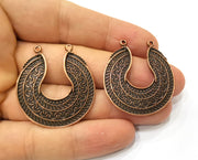 2 Copper Charms Connector Antique Copper Plated Charms (37x34mm)  G19400