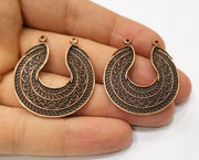 2 Copper Charms Connector Antique Copper Plated Charms (37x34mm)  G19400