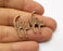 8 Cat Charms Antique Copper Plated Charms (26x16mm)  G19402