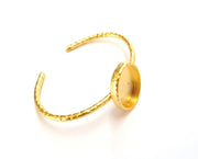 Gold Hammered Bracelet Blanks Settings Cuff Blanks Resin Blank İnlay Blank Adjustable Bracelet Gold Plated Bracelet (25x18 mm Bezel ) G19824