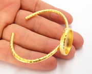 Gold Hammered Bracelet Blanks Settings Cuff Blanks Resin Blank İnlay Blank Adjustable Bracelet Gold Plated Bracelet (25x18 mm Bezel ) G19824