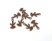 10 Cactus Charms Antique Copper Plated Charms (18x10mm)  G19826