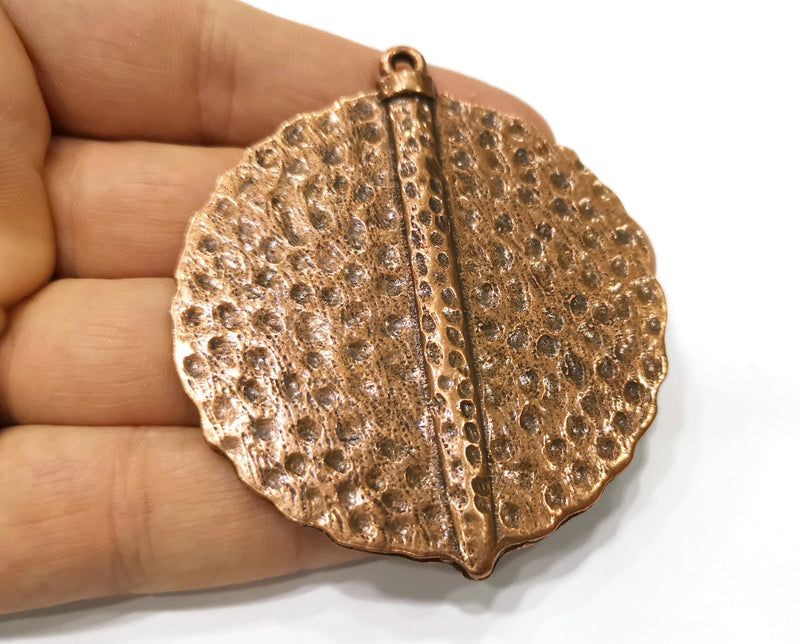 Hammered Copper Charms Antique Copper Plated Charms (71x61mm)  G19407