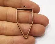 4 Copper Bezel Charms Antique Copper Plated Charms (43x21mm) G19417
