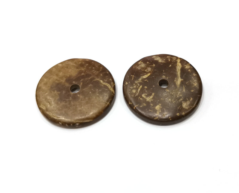 4 Coconut Wood Findings Coconut Tree Natural Findings 25x3 mm  G19421