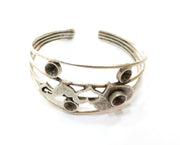 Heart Silver Bracelet Blanks Cuff Blanks Adjustable Blank Antique Silver Plated Brass ( 7mm Cone Blanks ) G19423