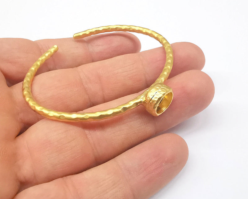 Matte Gold Hammered Bracelet Blanks Settings Cuff Blanks Resin Blank İnlay Blank Adjustable Bracelet Gold Plated Bracelet (8 mm ) G19865