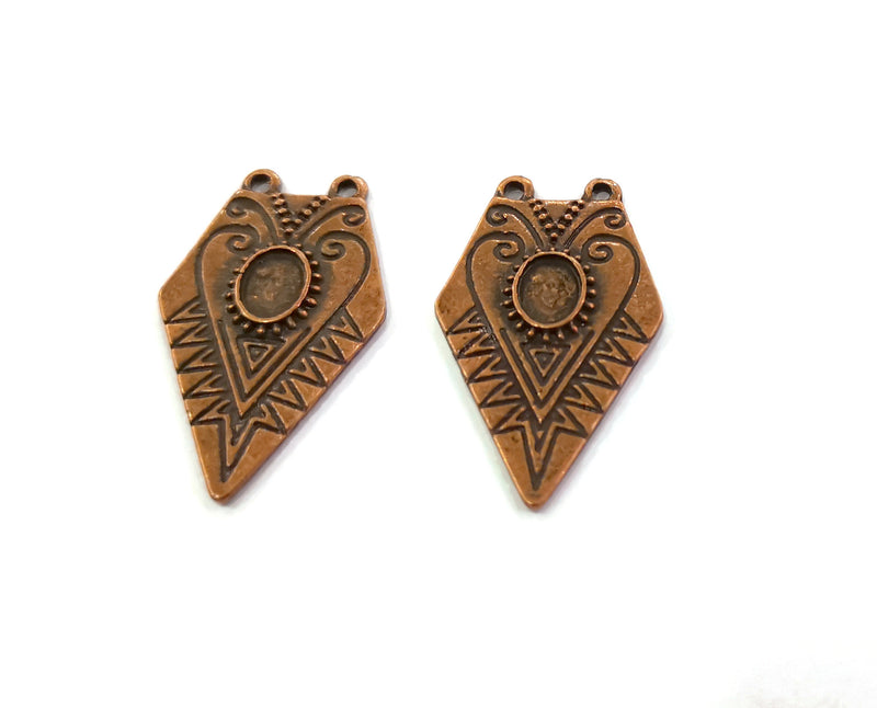 2 Copper Charms Connector Antique Copper Plated Charms (36x21mm)  G19445