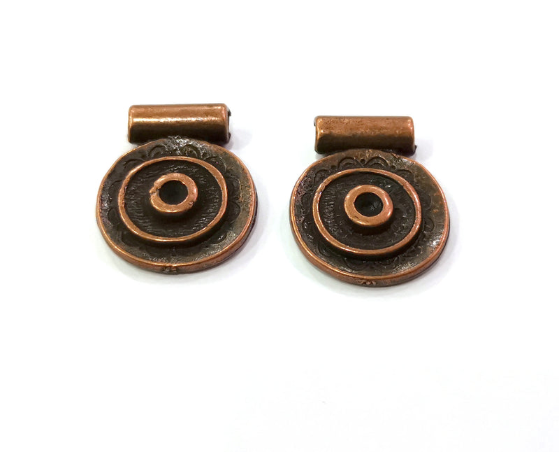 2 Copper Charms Antique Copper Plated Charms (27x22mm)  G19446