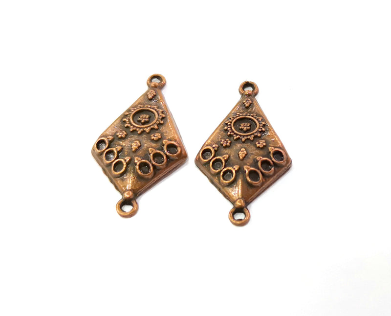 4 Copper Charms Connector Antique Copper Plated Charms (34x19mm)  G19448