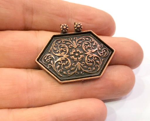 2 Copper Charms Connector Antique Copper Plated Charms (40x30mm)  G19449