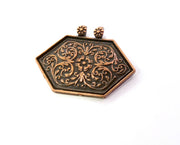 2 Copper Charms Connector Antique Copper Plated Charms (40x30mm)  G19449