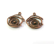 2 Copper Charms Antique Copper Plated Charm (32x28mm) G19450