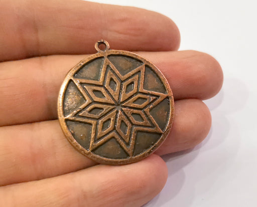 2 Copper Charms Antique Copper Plated Charms (38x35mm)  G19454