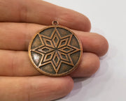 2 Copper Charms Antique Copper Plated Charms (38x35mm)  G19454